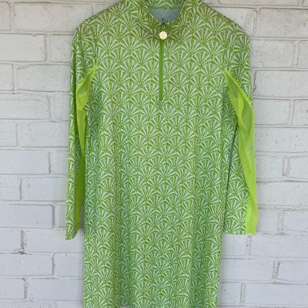 Stella Parker Becca Golf Collection Dress in Lime/White M